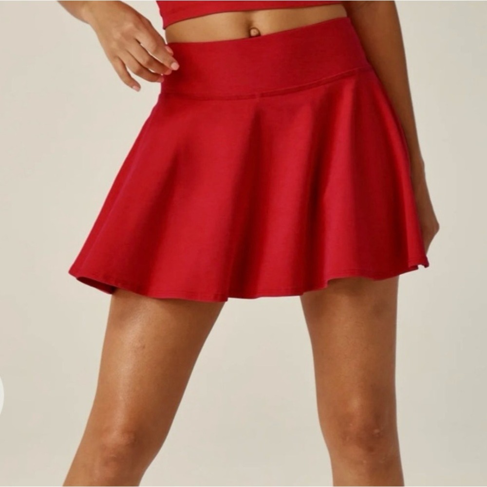 Beyond Yoga‎ Spacedye Hot Shot Circle Skirt Womens Size L Red Activewear Skort